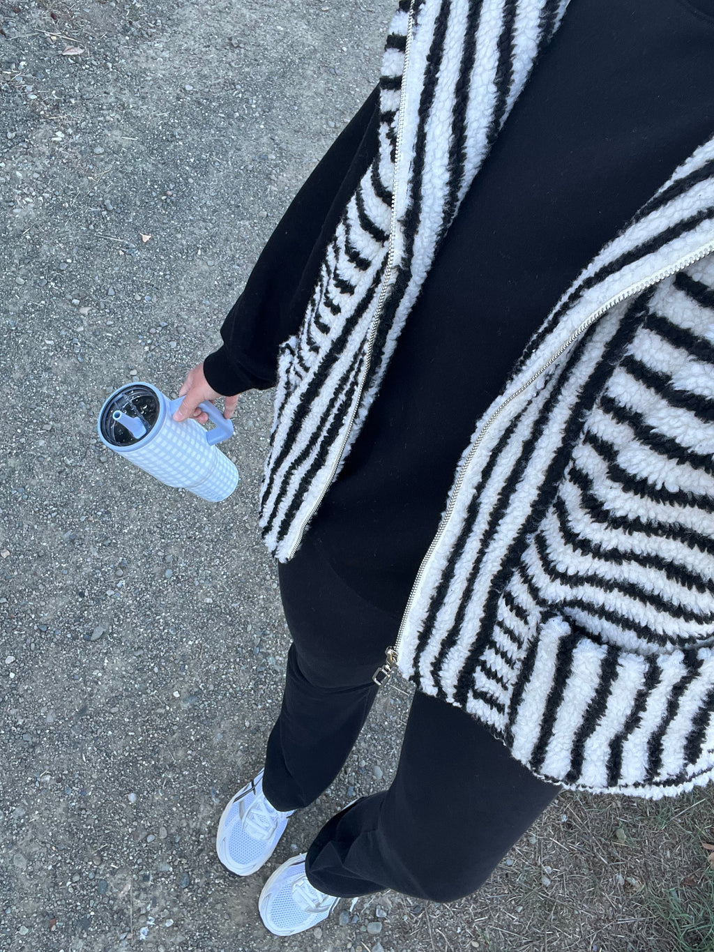 Vanilla Bean Striped Sherpa Vest