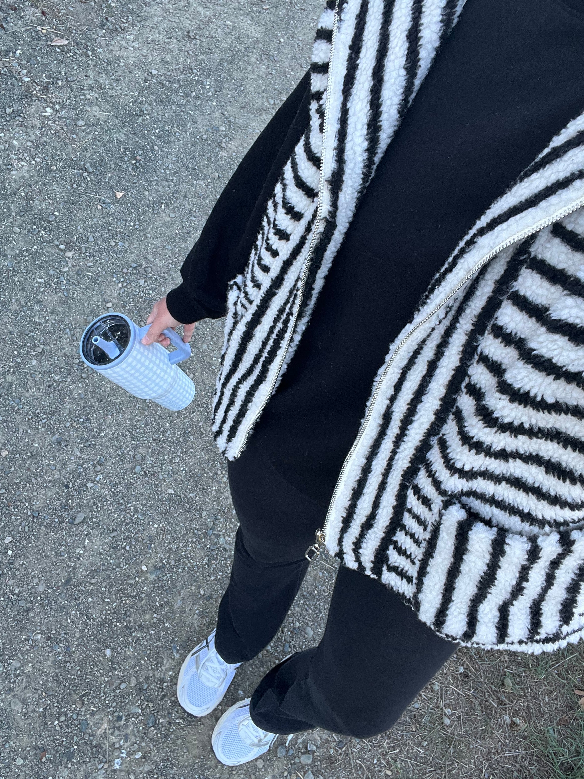 Vanilla Bean Striped Sherpa Vest