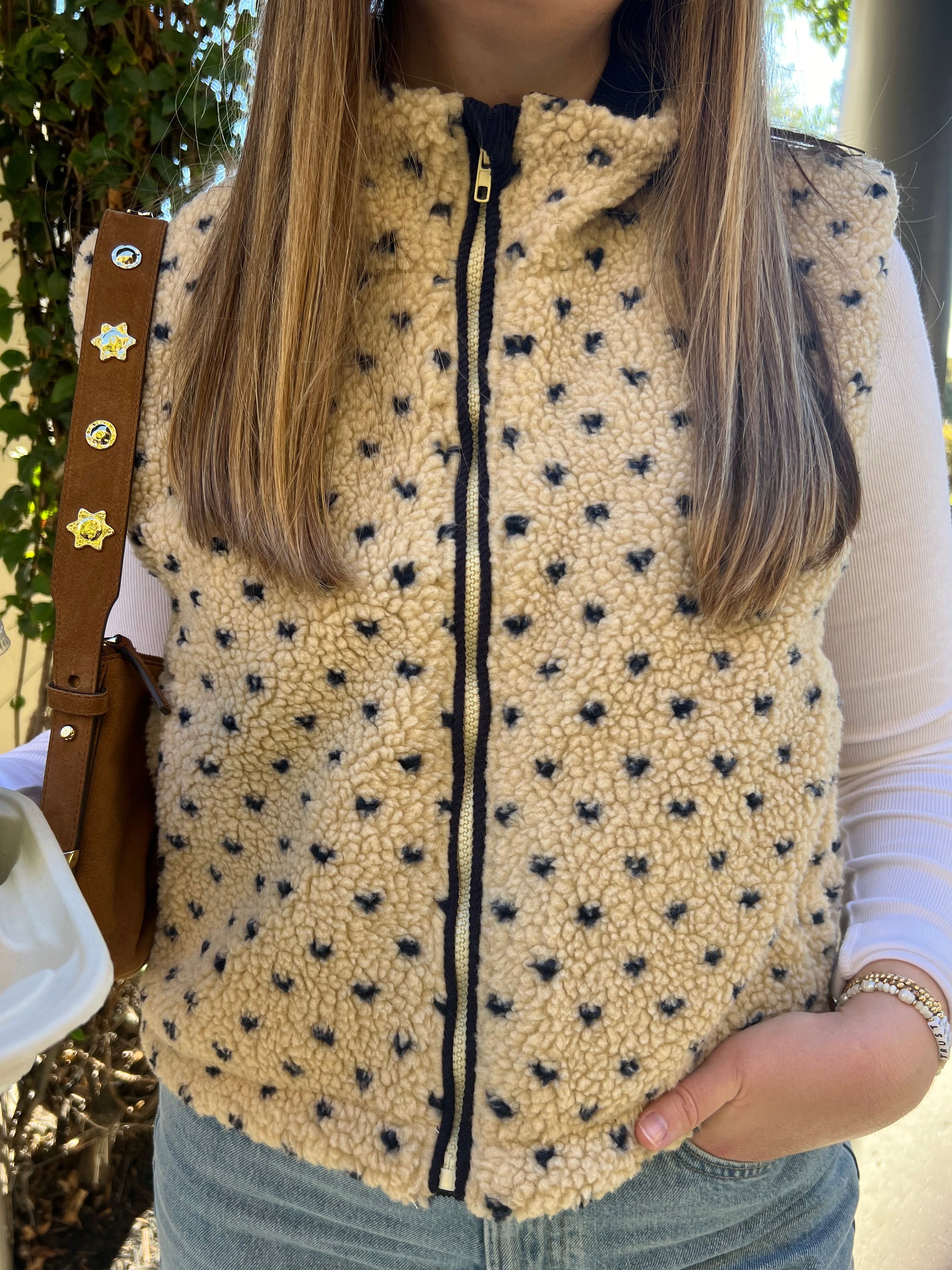 Morning Brew Heart Sherpa Vest