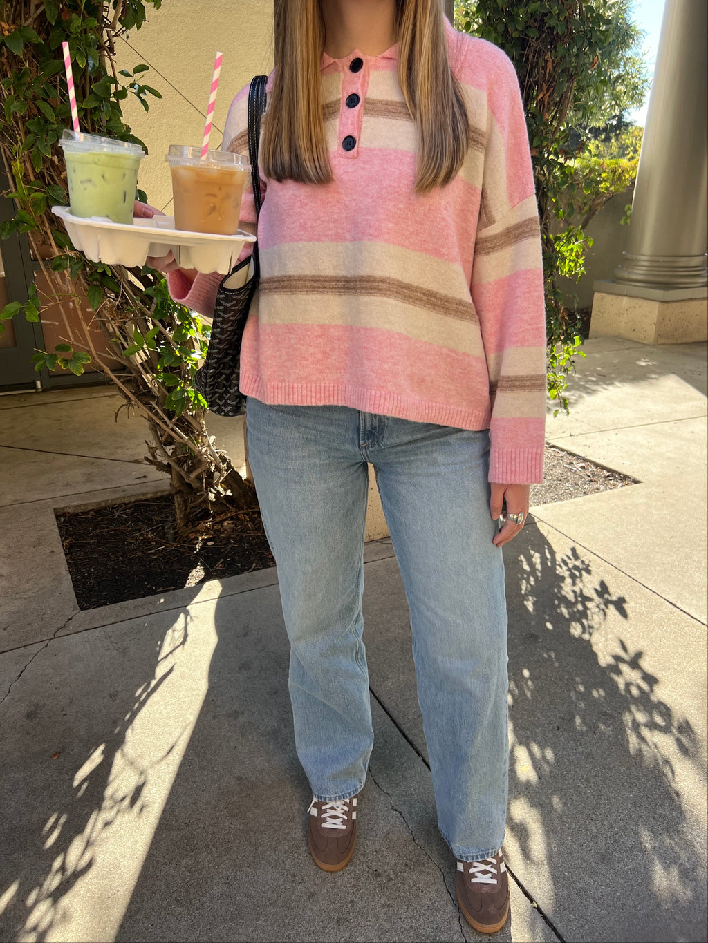 Pink Sugar Striped Rugby Sweater