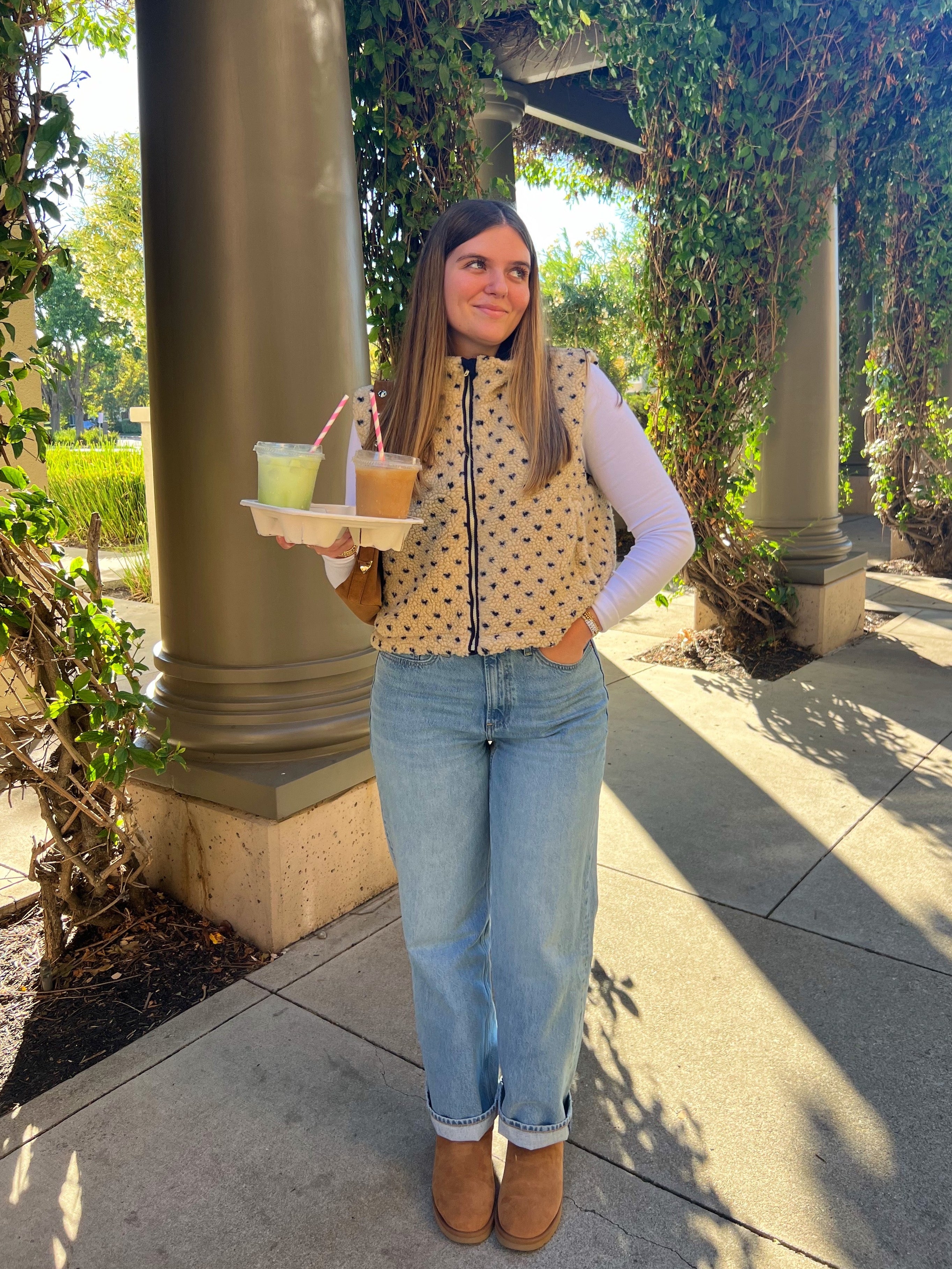 Morning Brew Heart Sherpa Vest