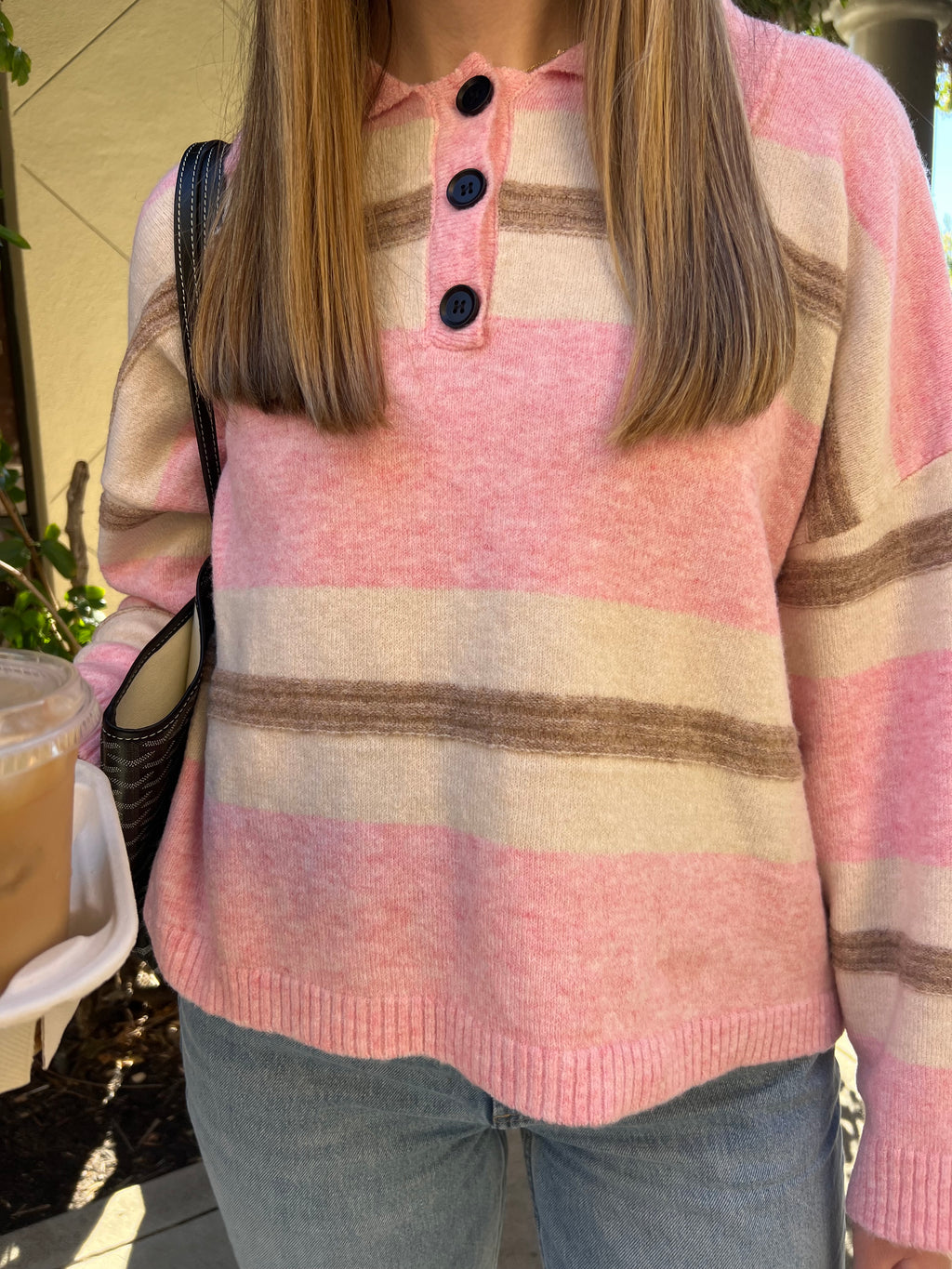 Pink Sugar Striped Rugby Sweater