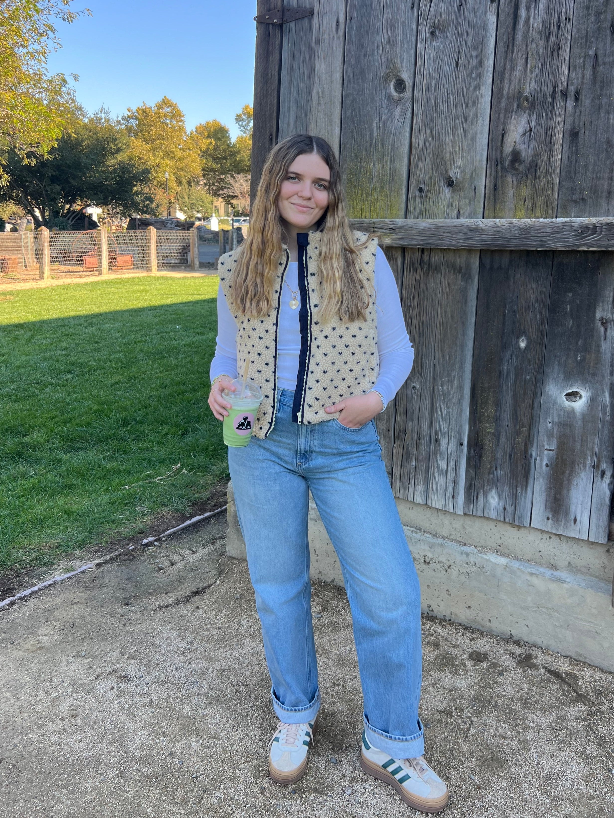 Morning Brew Heart Sherpa Vest