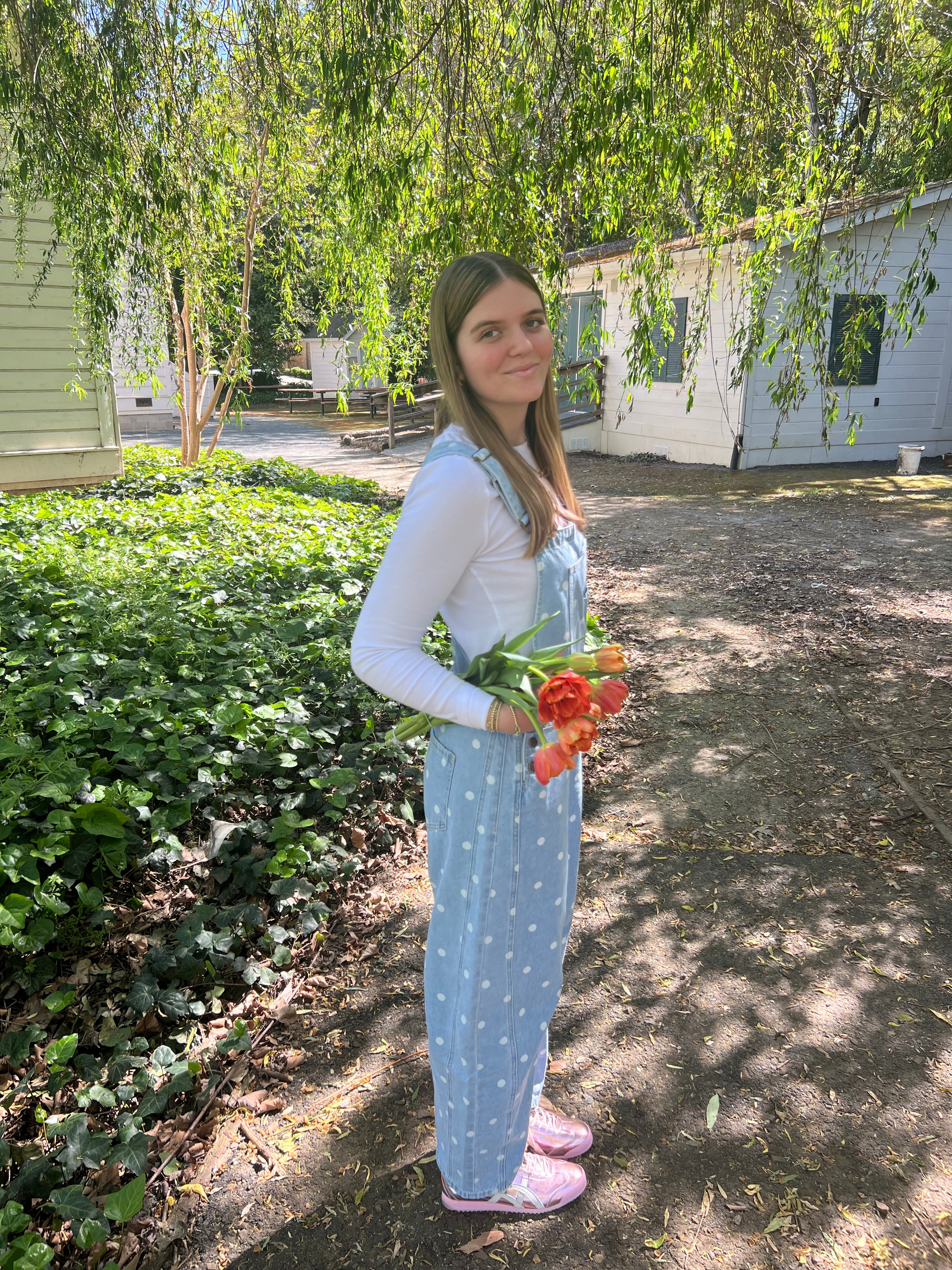 Sunday Stroll Polka Dot Barrel Overalls