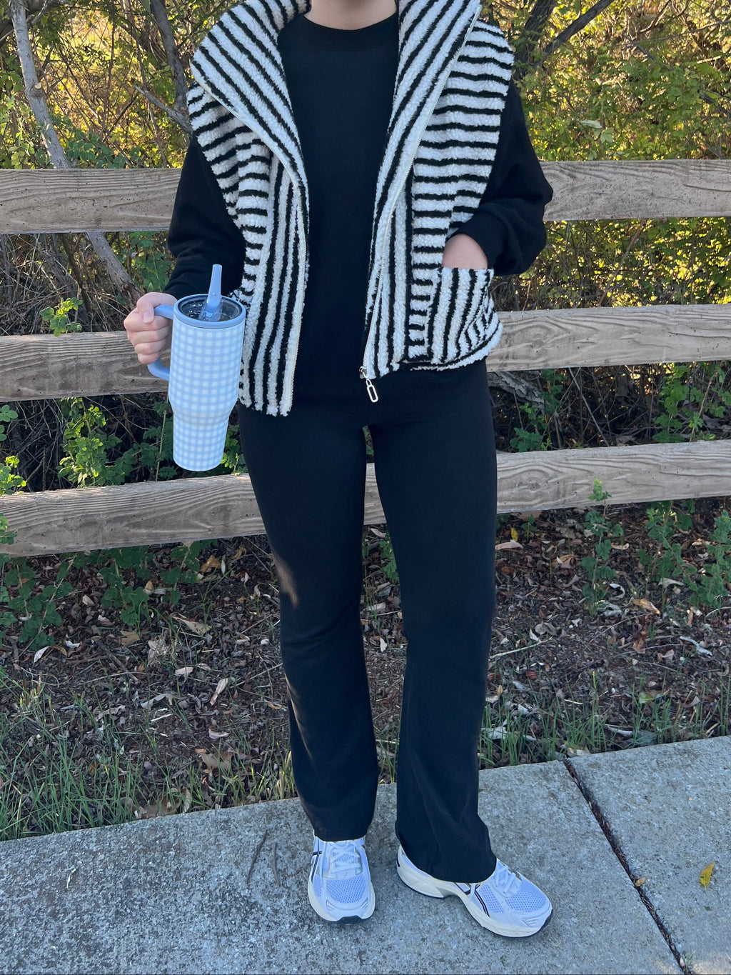 Vanilla Bean Striped Sherpa Vest