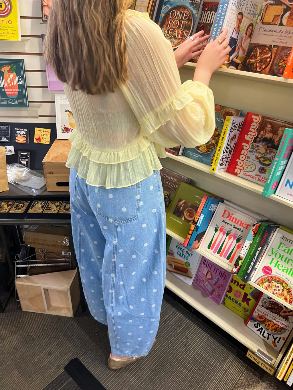 Sunday Stroll Polka Dot Barrel Jeans