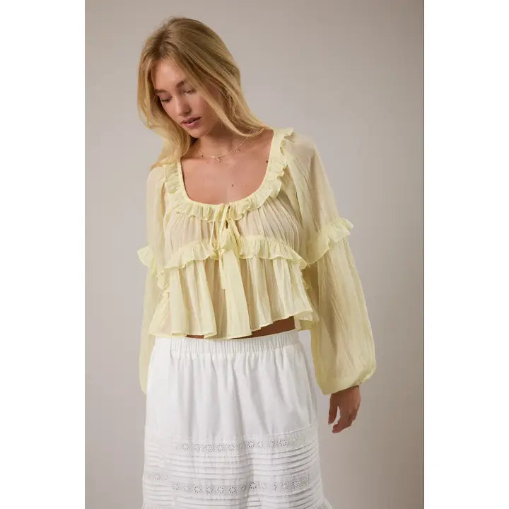 Lemon Drop Ruffle Blouse